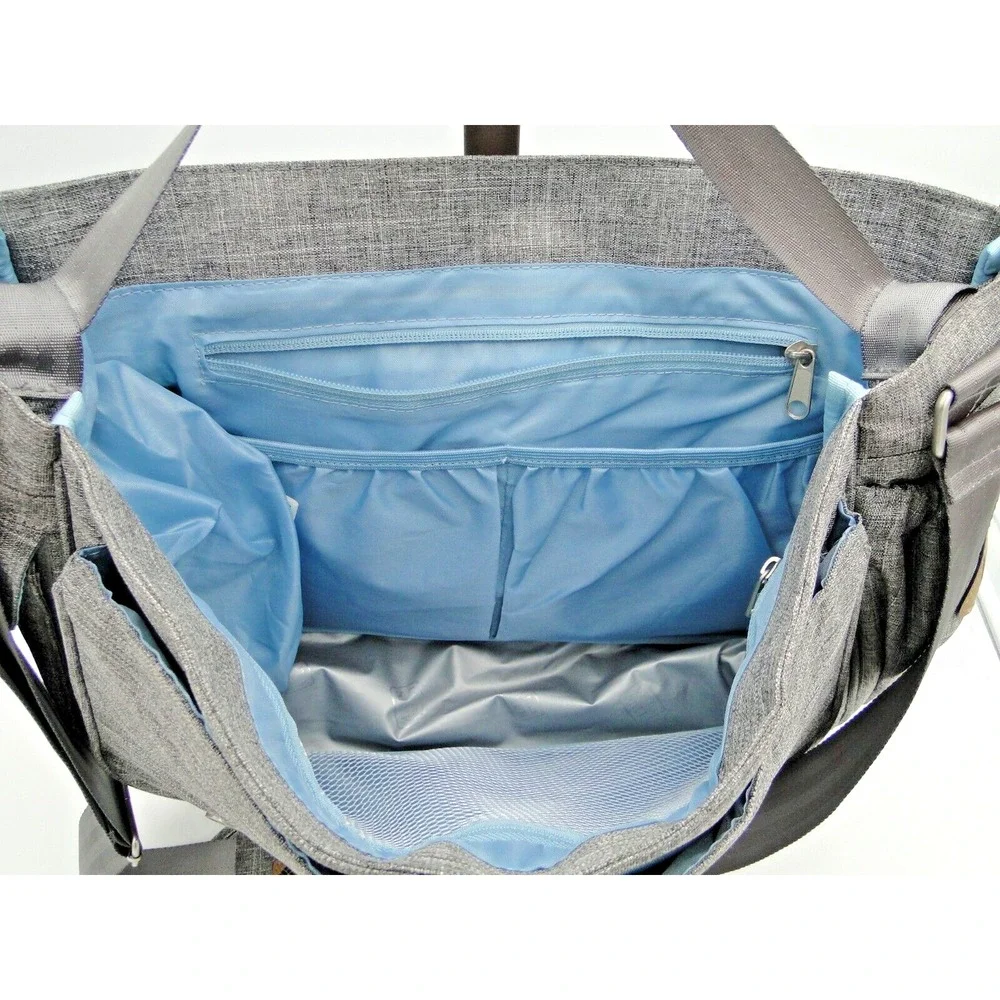 Columbia Diaper‎ Bag Vista Hills Grey w Thermal Bottle Pocket & Removeable Pad